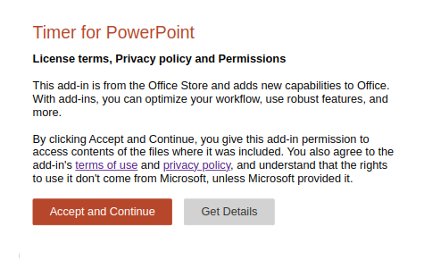 Timer failing to load in presentation mode